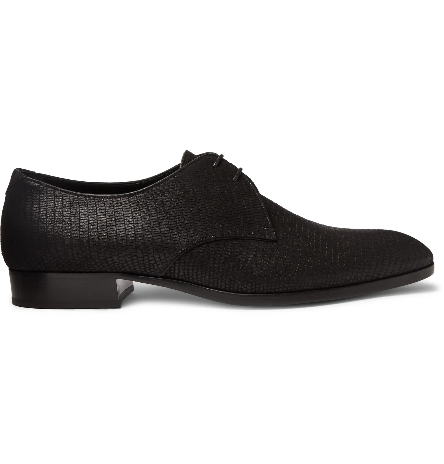 Wyatt Croc-Effect Leather Derby Shoes - 1