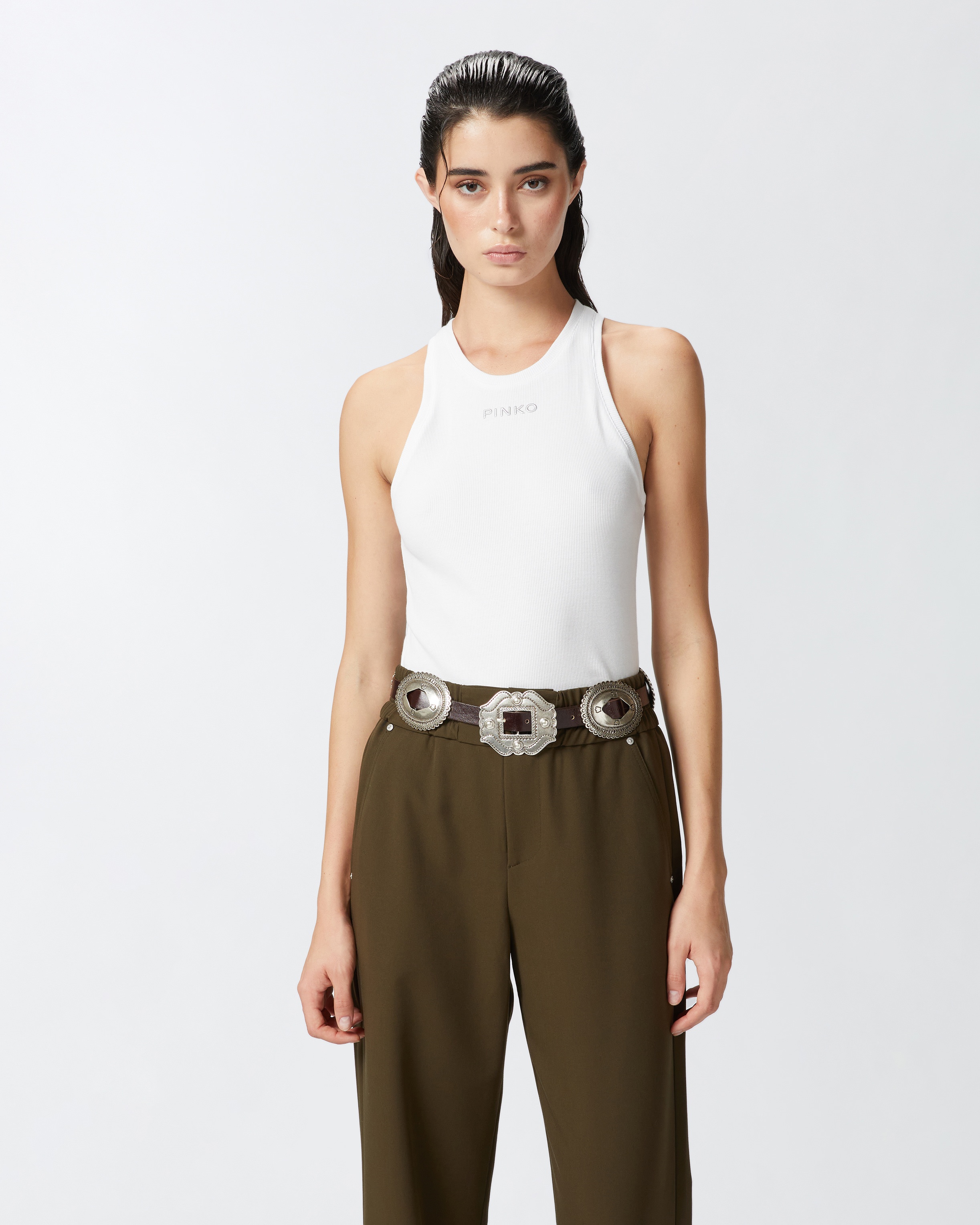 RIBBED CAMISOLE TOP WITH LOGO - 3