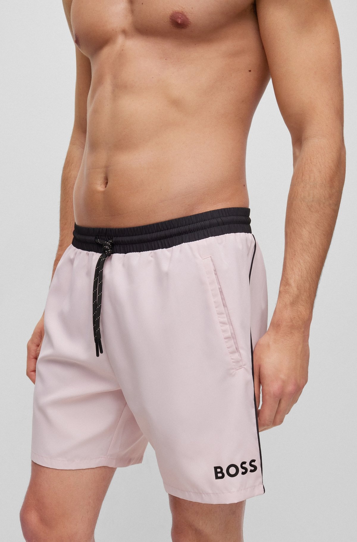 CONTRAST-LOGO SWIM SHORTS - 3