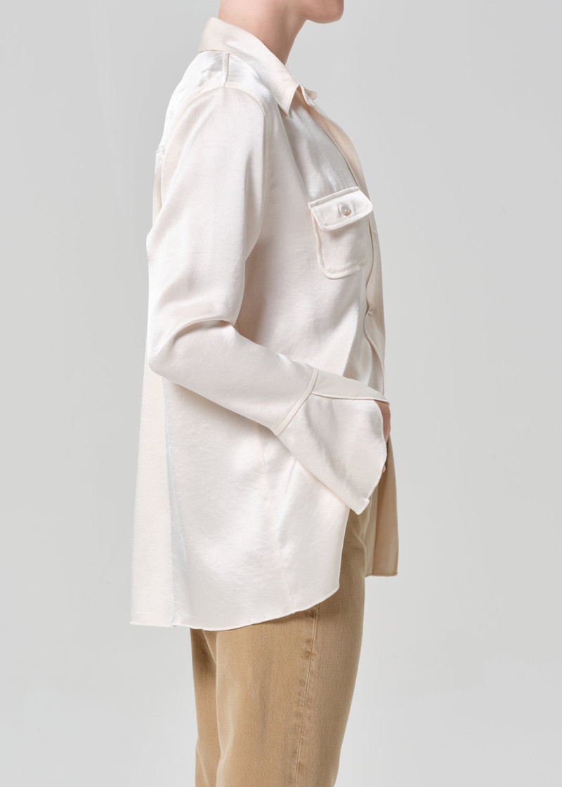 Tulip Sleeve Shirt In Cream 5