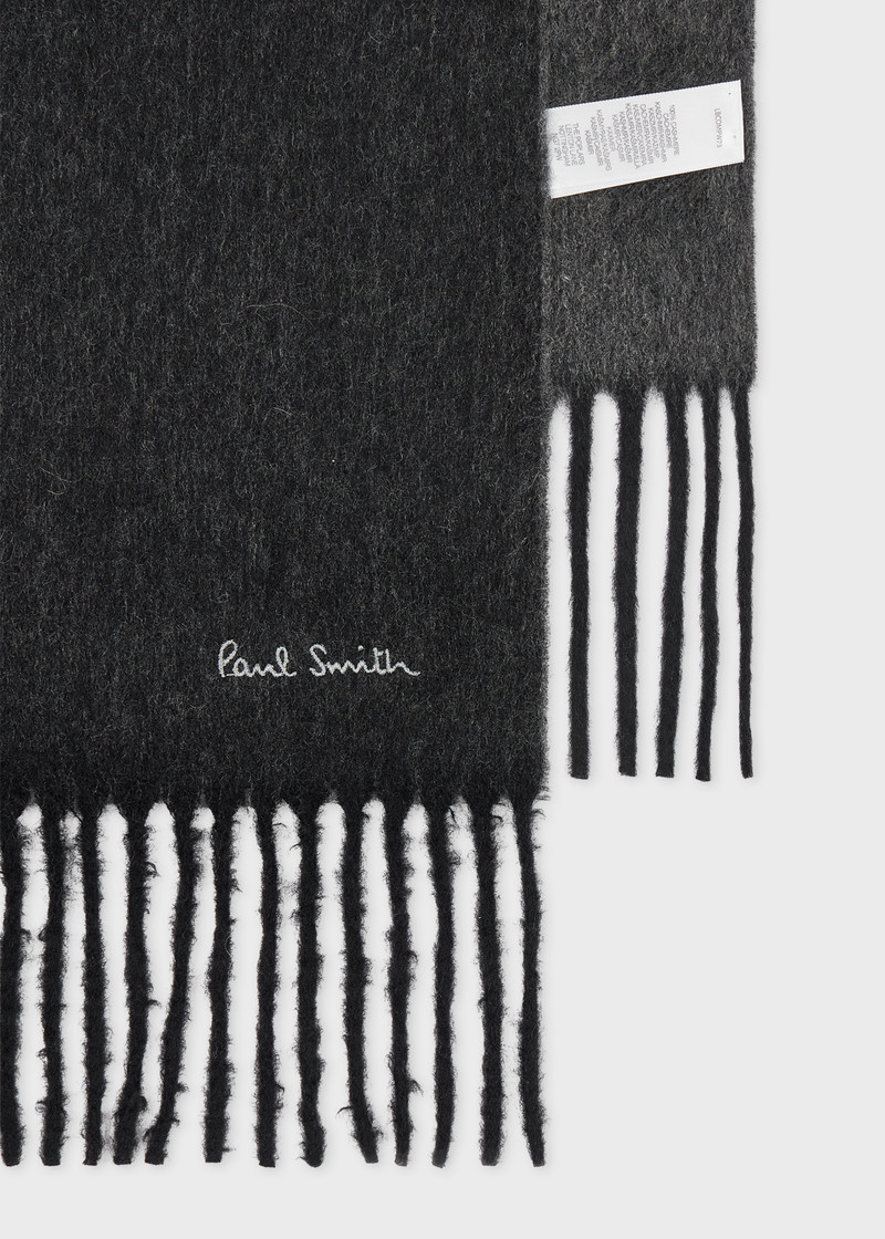 Paul Smith Black 'Signature Stripe' Edge Cashmere Scarf outlook