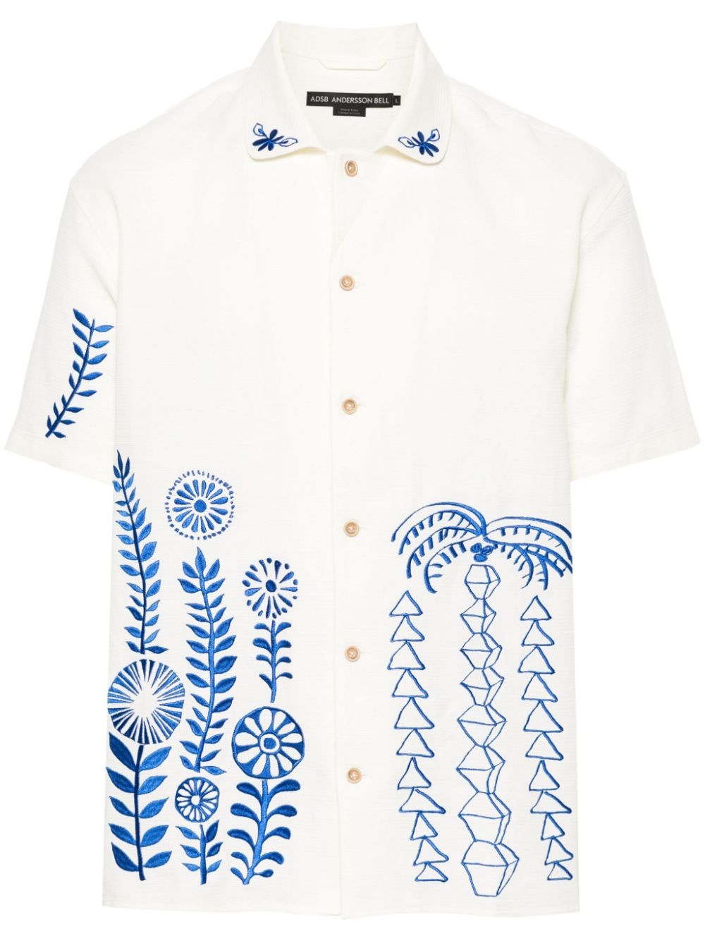 embroidered textured shirt - 1