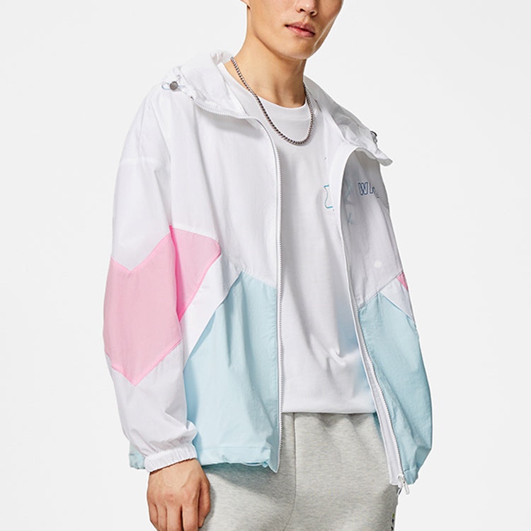 Li-Ning Way Of Wade Logo Color Block Hooded Jacket 'White Blue Pink' AFDSC41-3 - 2