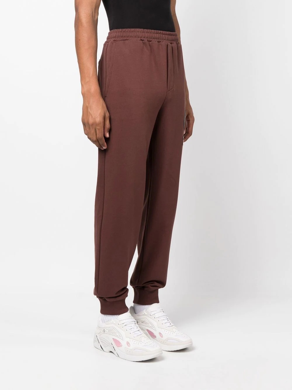 logo-patch tapered joggers - 3