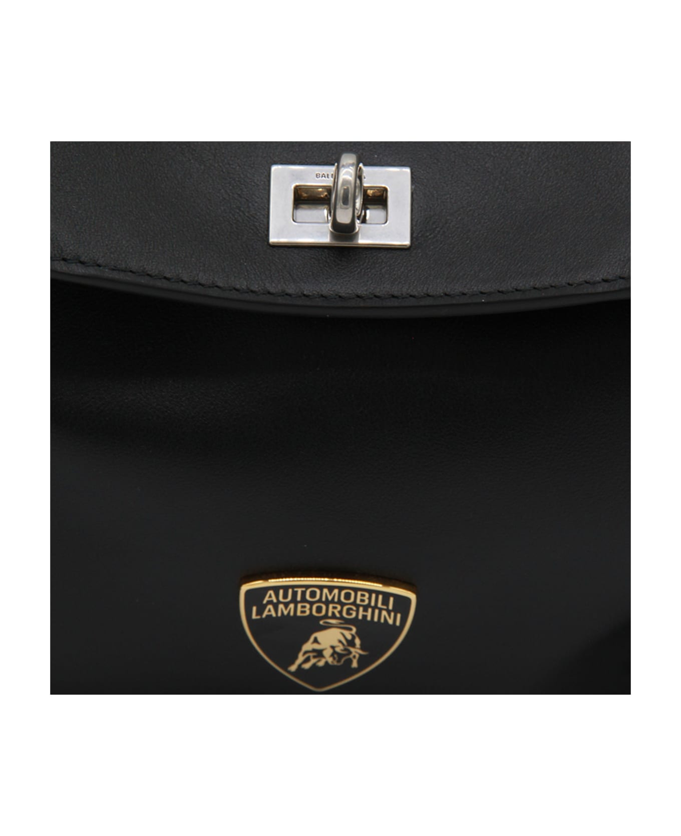 Black Leather Lamborghini Rodeo Shoulder Bag - 5