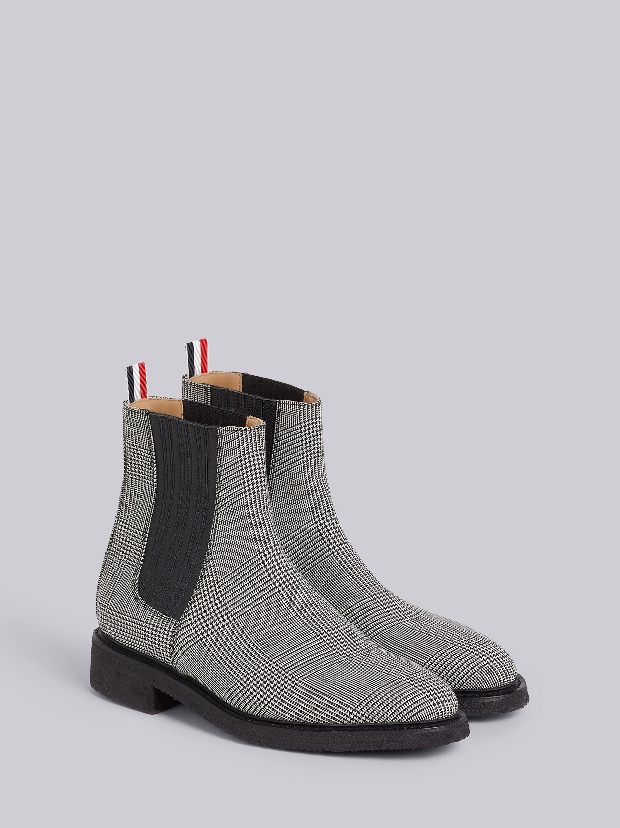 Black and White Prince of Wales Crepe Sole Chelsea Boot - 2