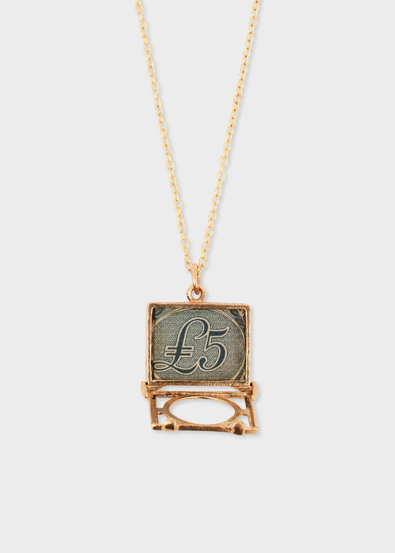 'Articulated Mad Money Five Pound Note' Gold Necklace by Baroque Rocks 1