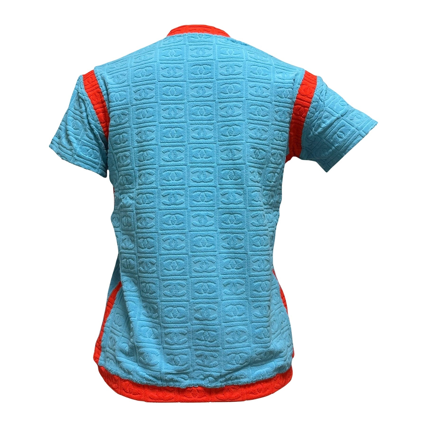 CHANEL Sport Spring Summer 2002 CC Emboss Jacquard Terry Cloth T-Shirt - 2