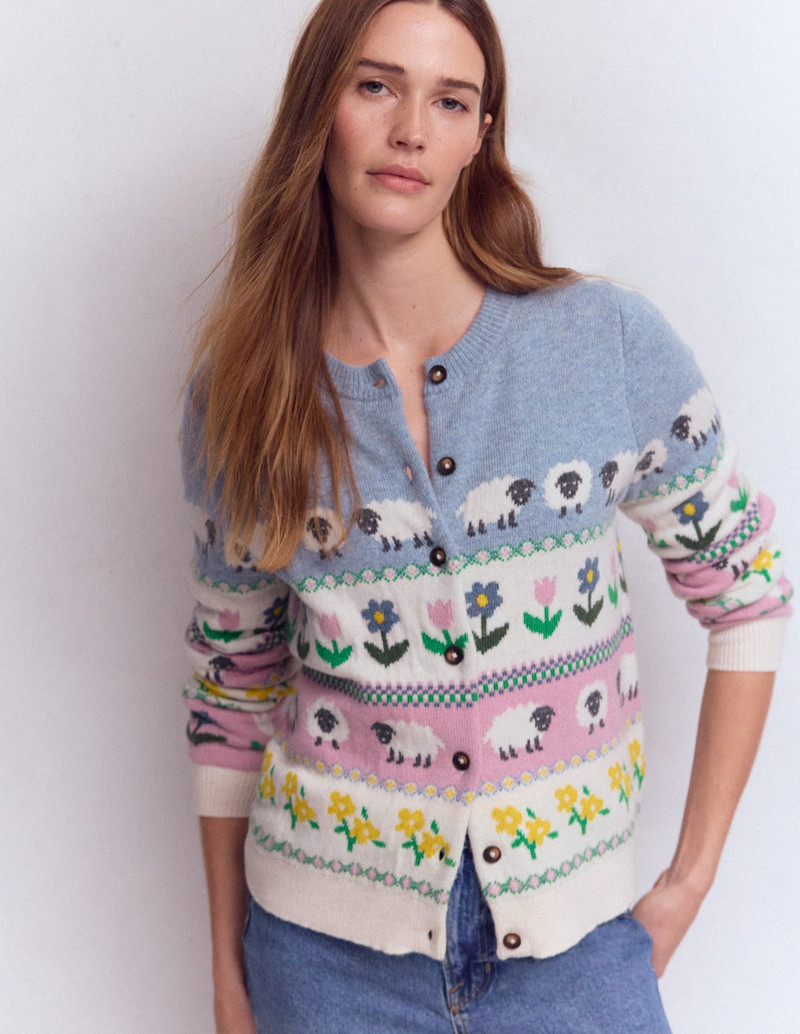 Edie Fair Isle Cardigan-Easter Farm - 1