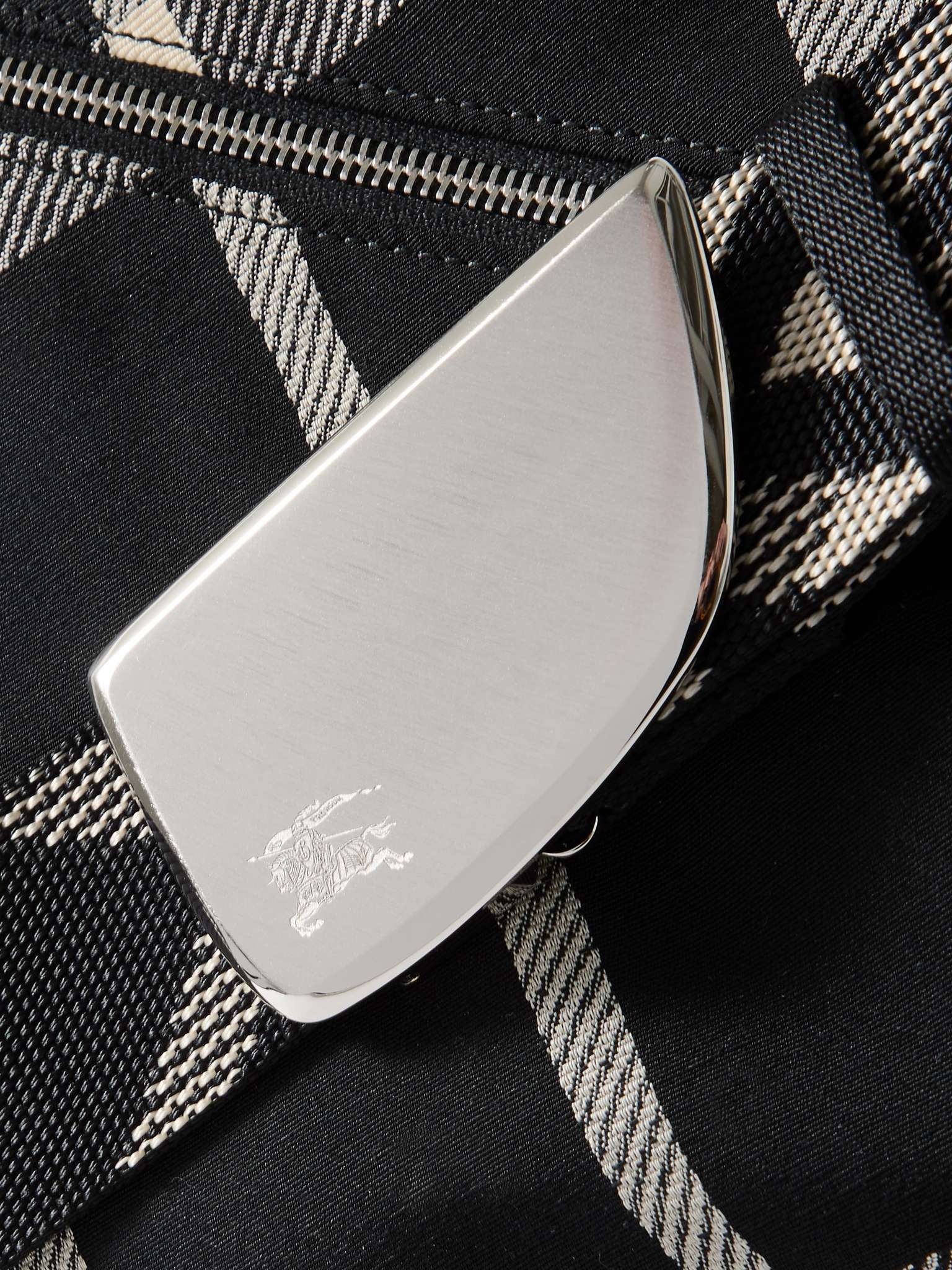 Large Shield Checked Jacquard Messenger Bag - 5