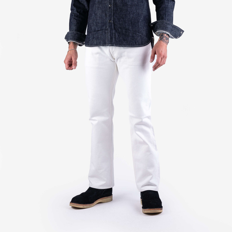 Iron Heart IH-634S-WH 21oz Selvedge Denim Straight Cut Jeans - White outlook