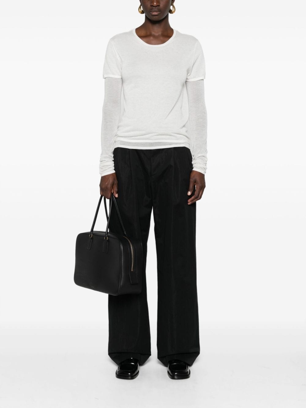 layered fine-knit jumper - 2
