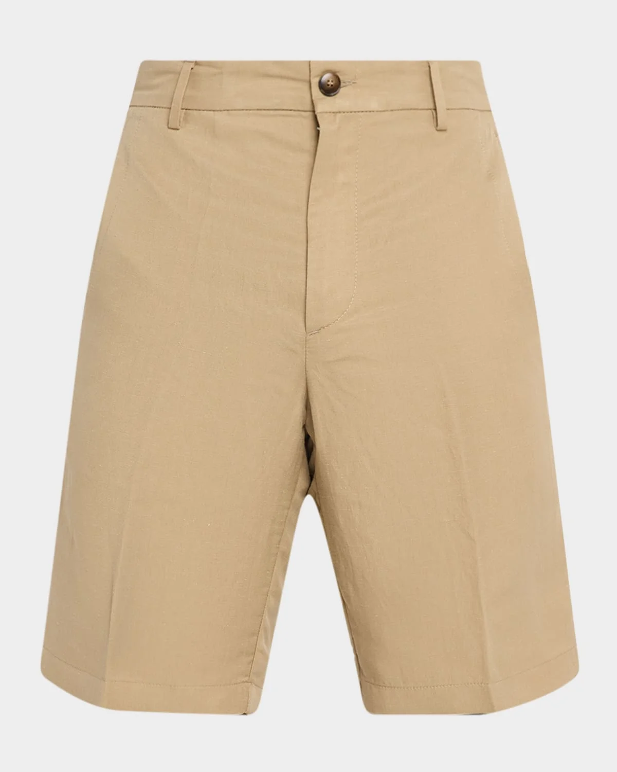 Men's Linen and Silk Flat-Front Bermuda Shorts - 1