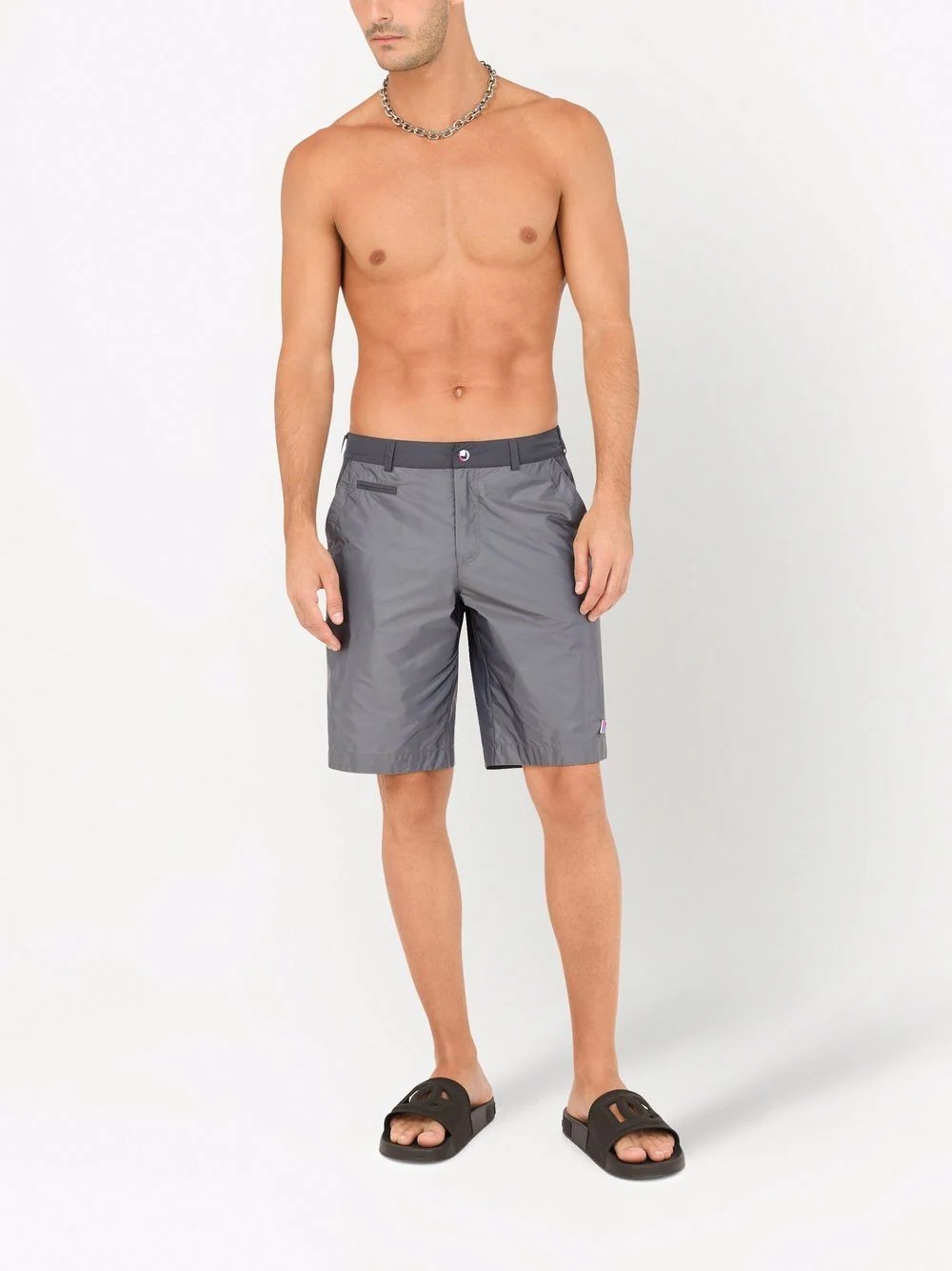 two-tone long swim shorts - 2