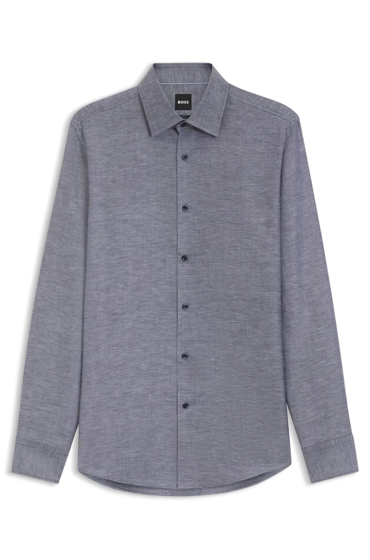 SLIM-FIT SHIRT IN LINEN-BLEND TWILL - 1