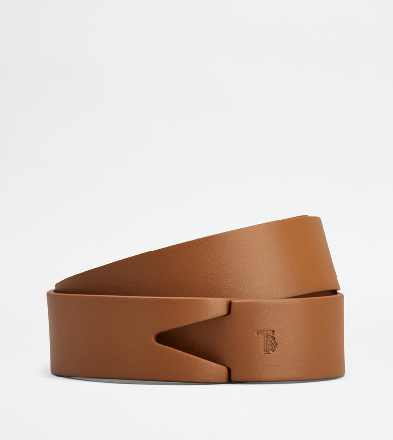 BELT IN LEATHER - BROWN 1