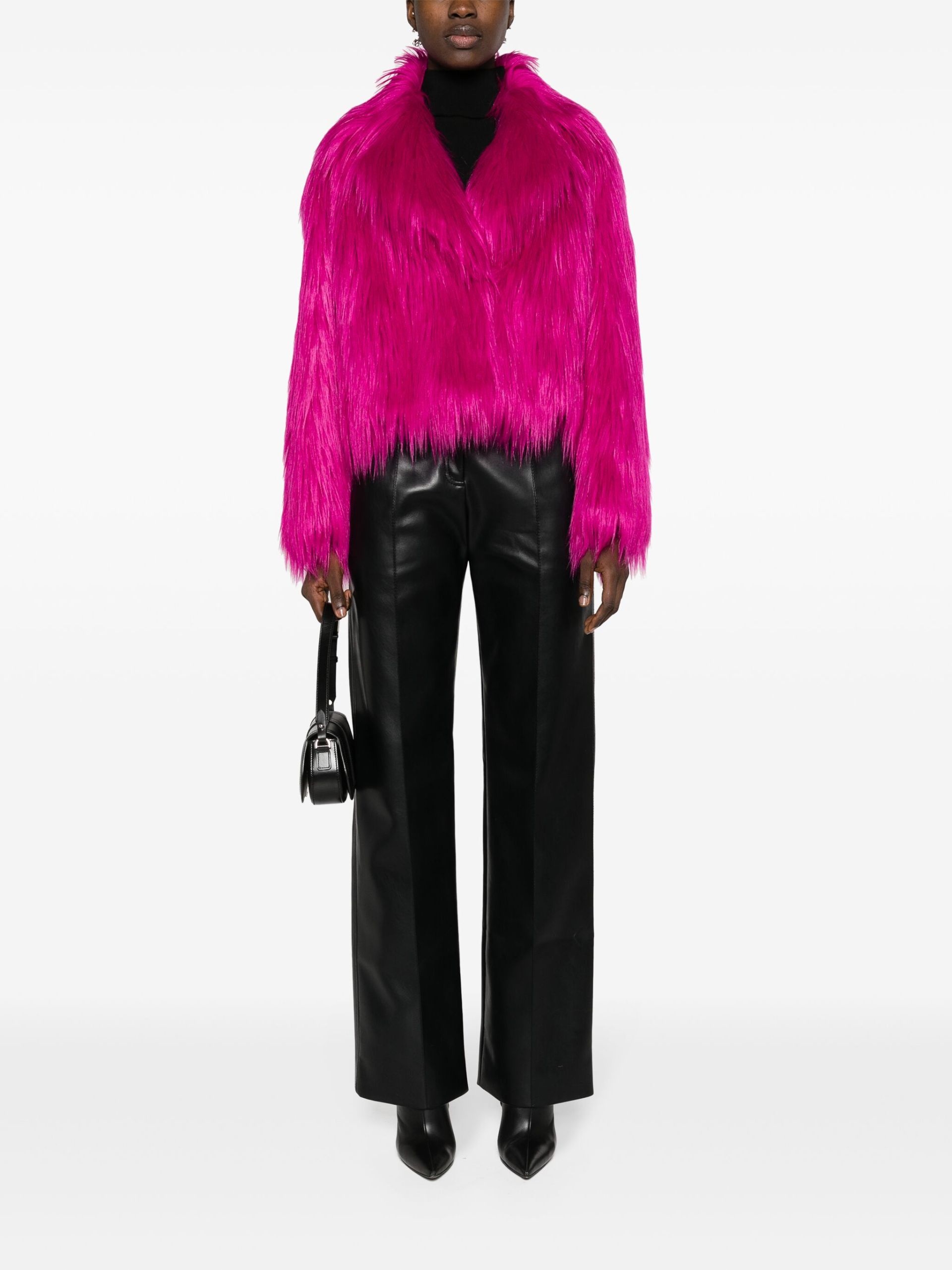 Pink faux-fur jacket - 2