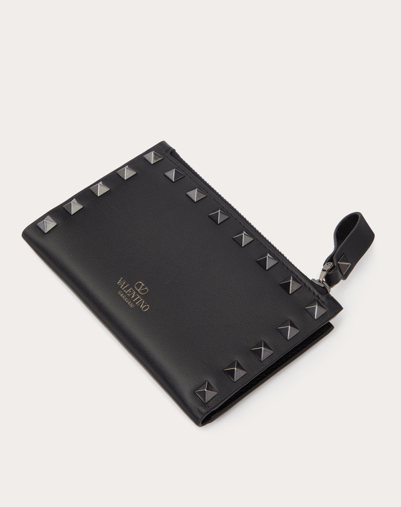 ROCKSTUD CALFSKIN CARDHOLDER WITH ZIP 3