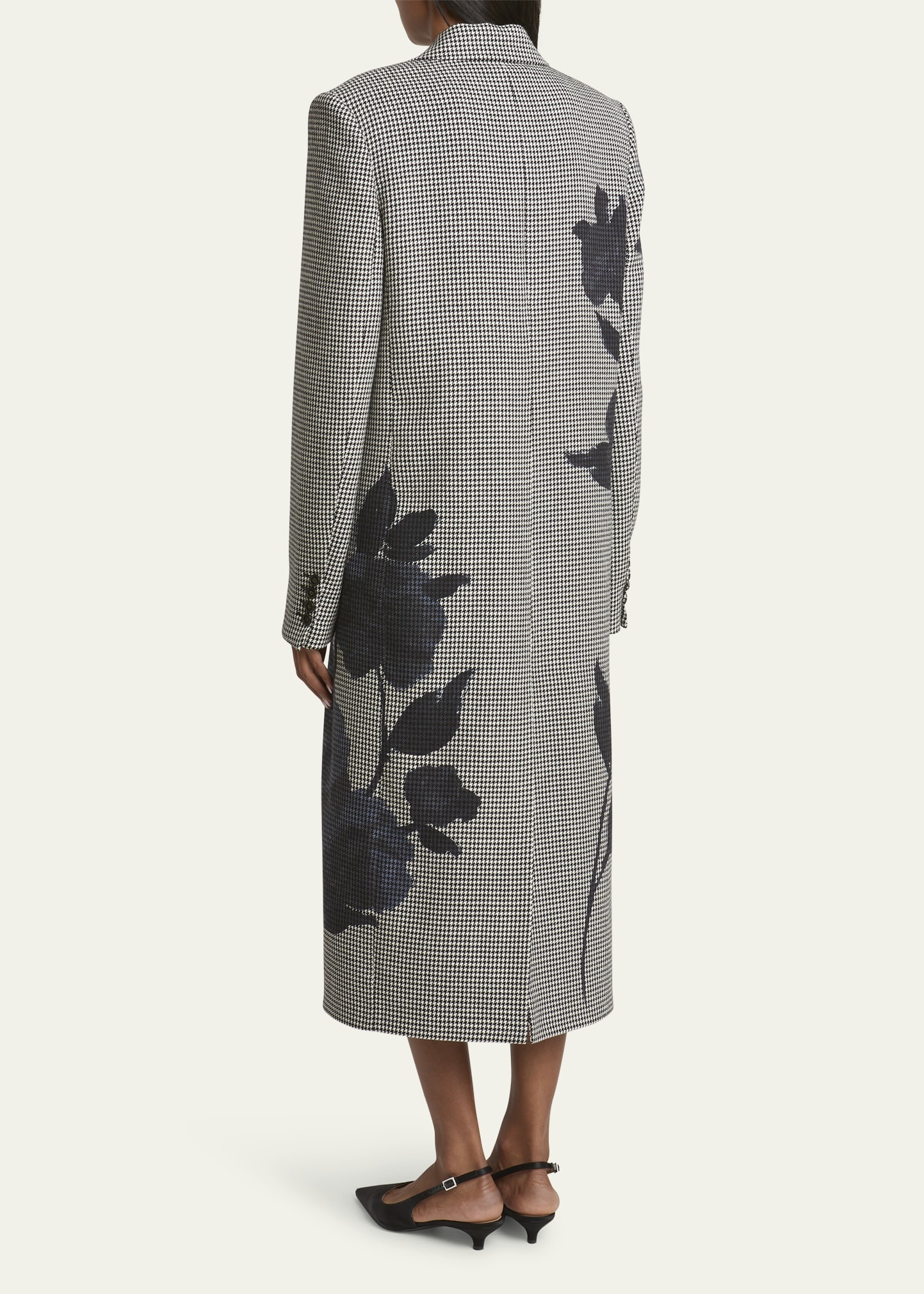 Long Overprinted Virgin Wool Coat - 3