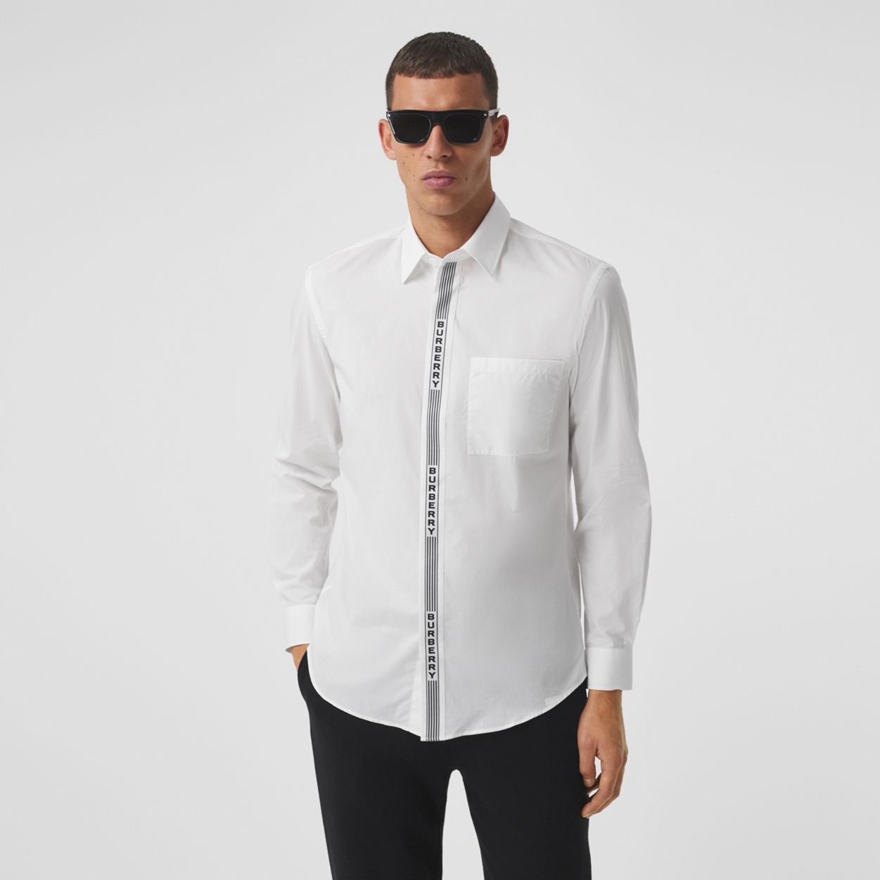 Logo Tape Cotton Shirt - 2