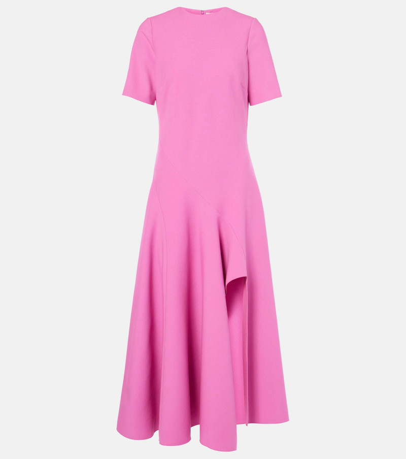 Draped Wool-blend 미디 드레스 - 1