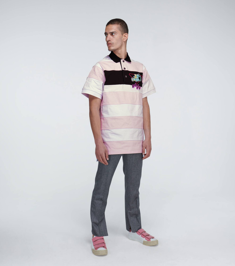 Prada 카메라 인쇄 스트립 polo 셔츠 outlook
