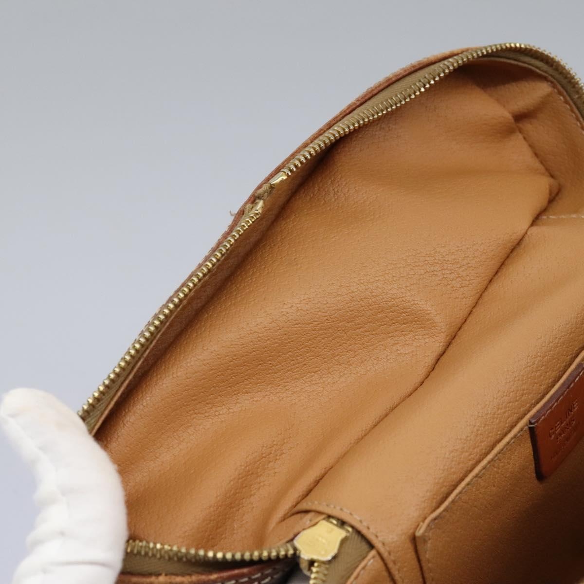 CELINE Macadam Canvas Vanity Hand Bag Pvc Leather Brown - 16