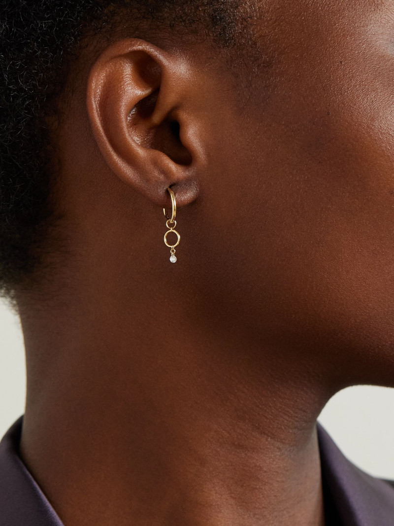 PERSÉE Circles 18-karat gold diamond single hoop earring Gold outlook