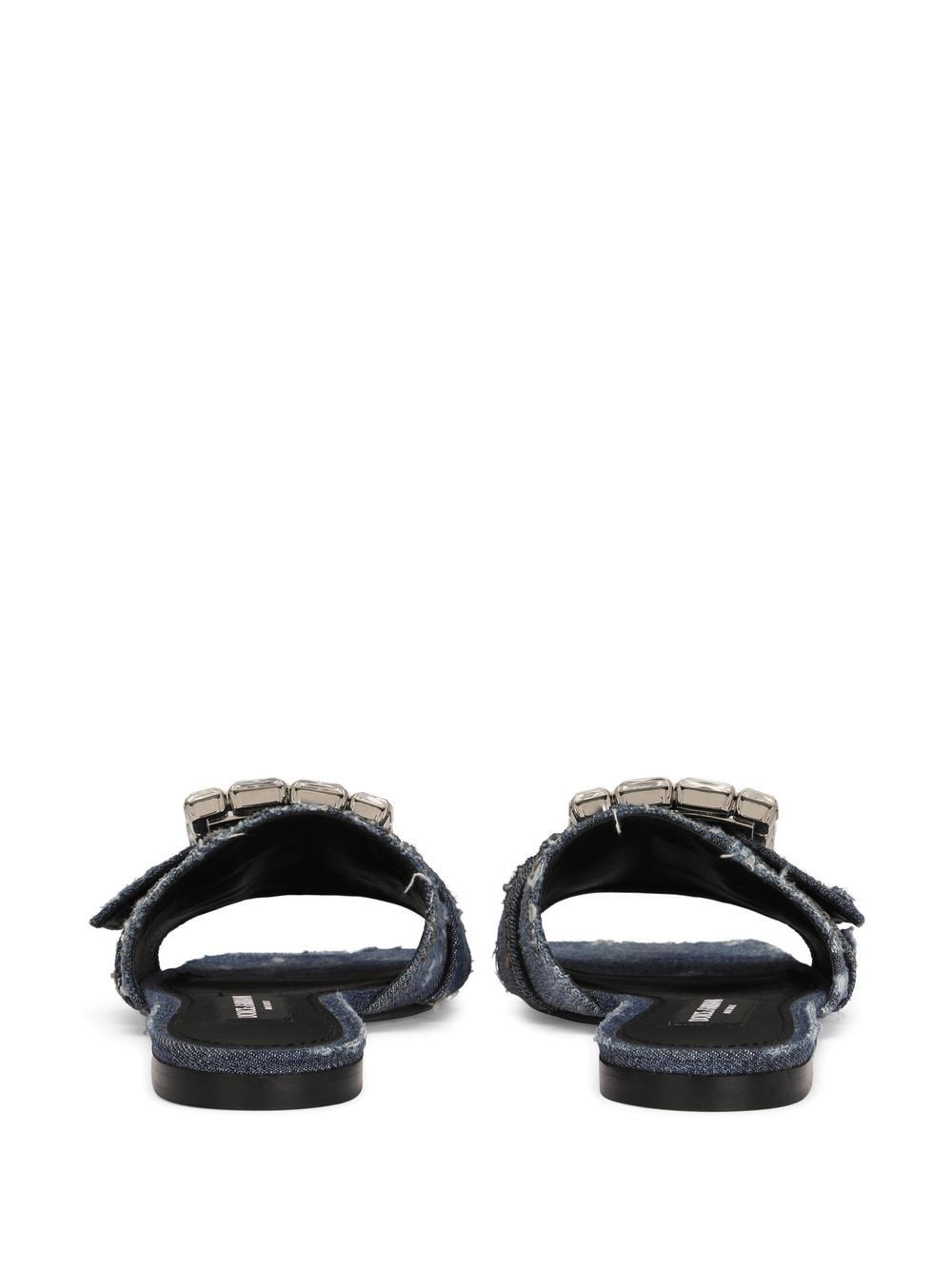 distressed denim sandals - 3