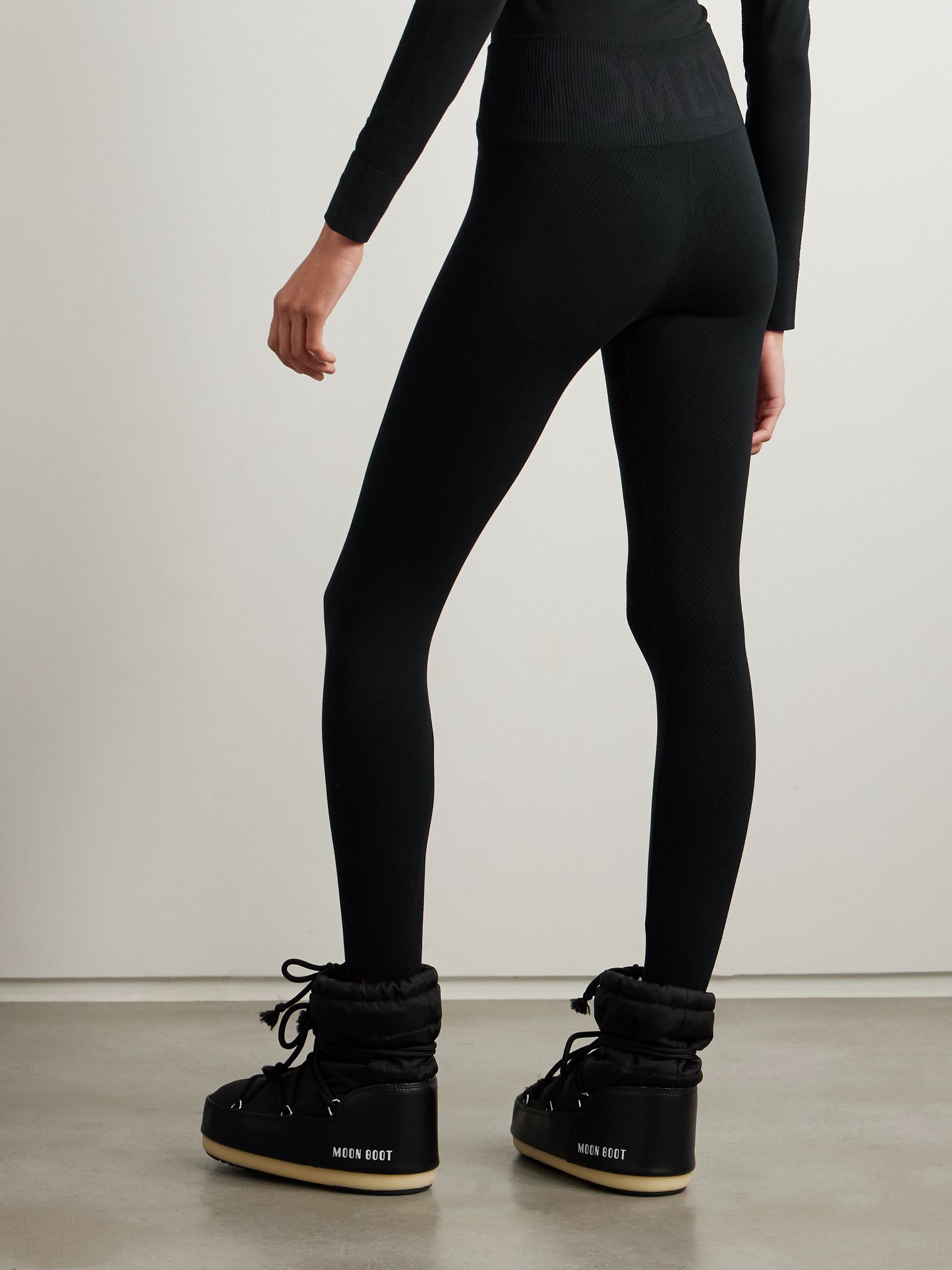 Ribbed thermal modal-blend leggings Black - 3