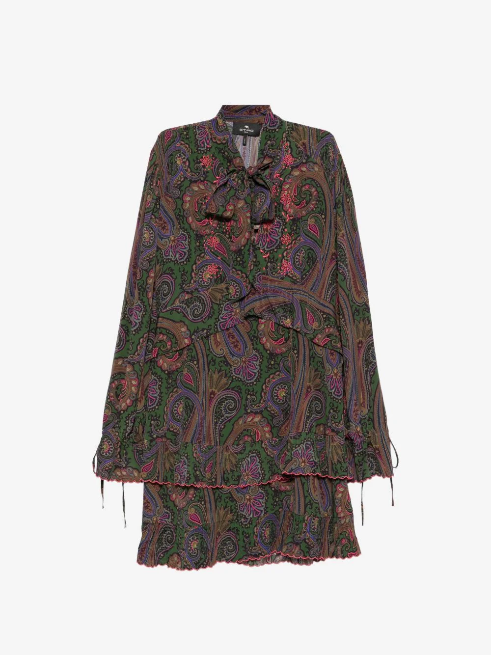 paisley-print ruffled mini dress - 1