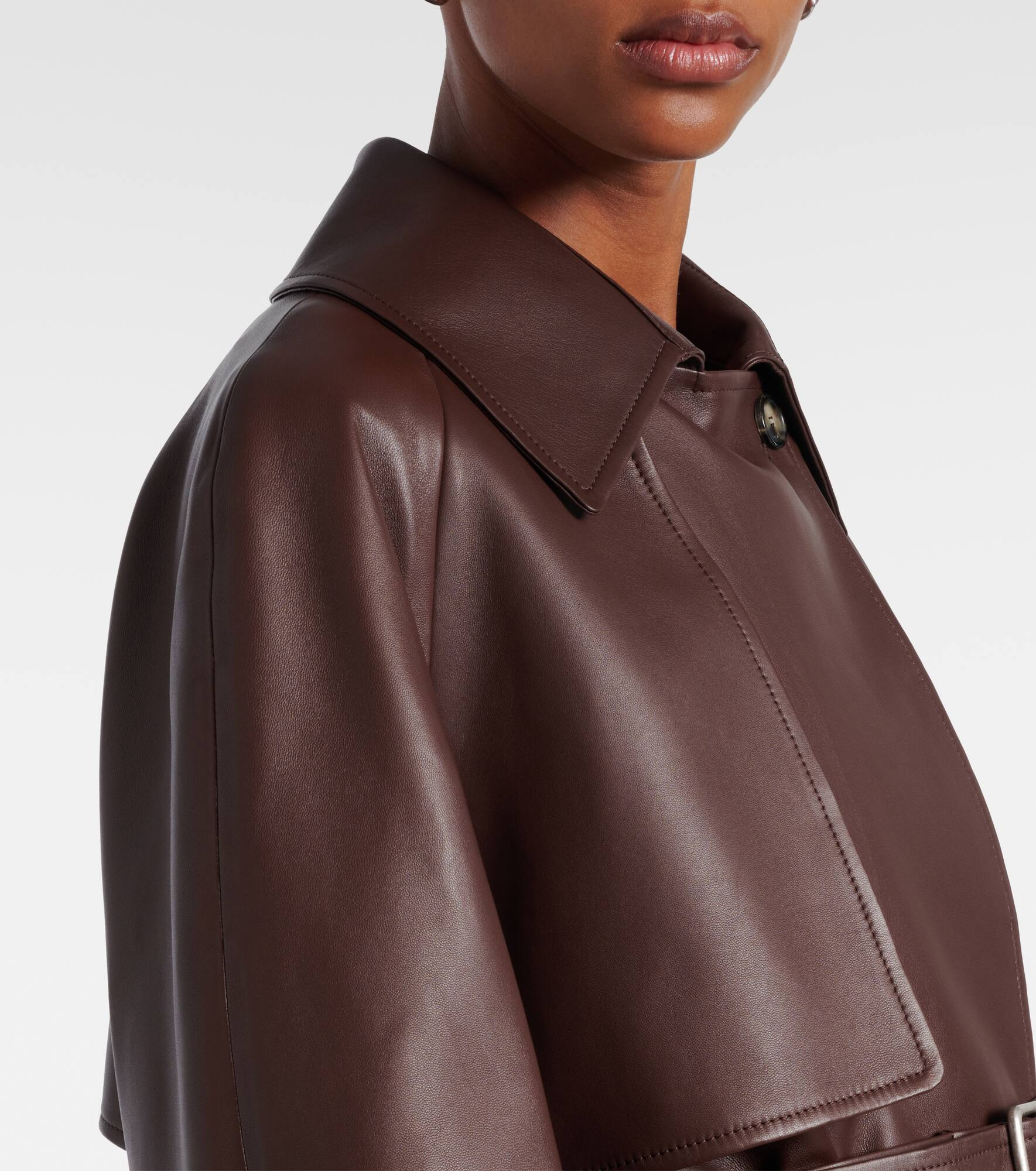 Balloon leather jacket - 4