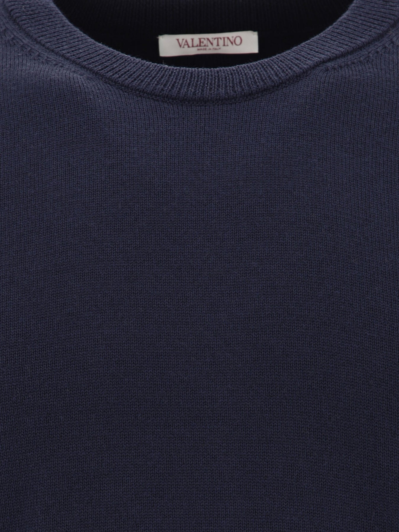 Sweater With Rubberised V Detail Knitwear Blue - 3