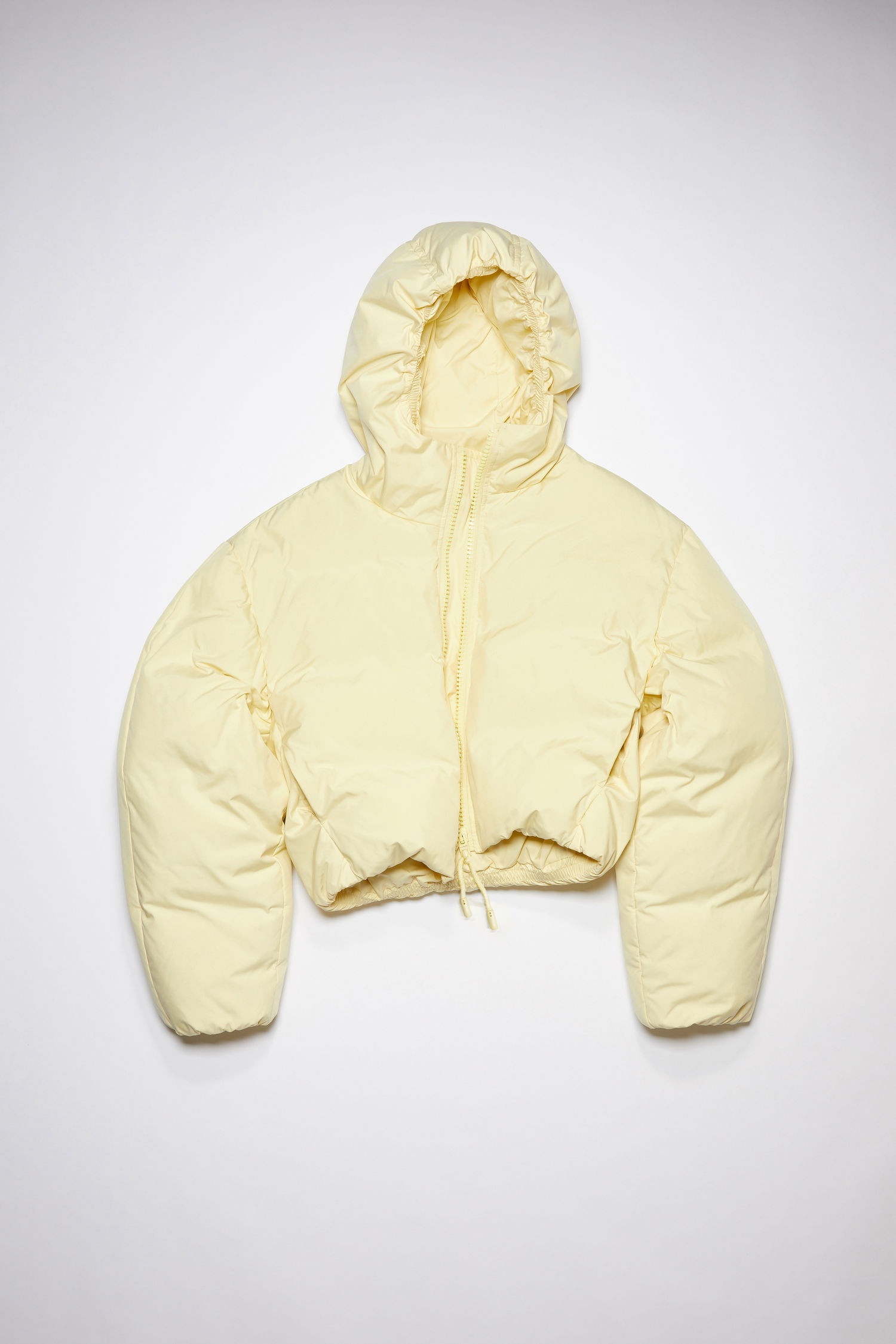 Hooded down jacket - Pale yellow - 1