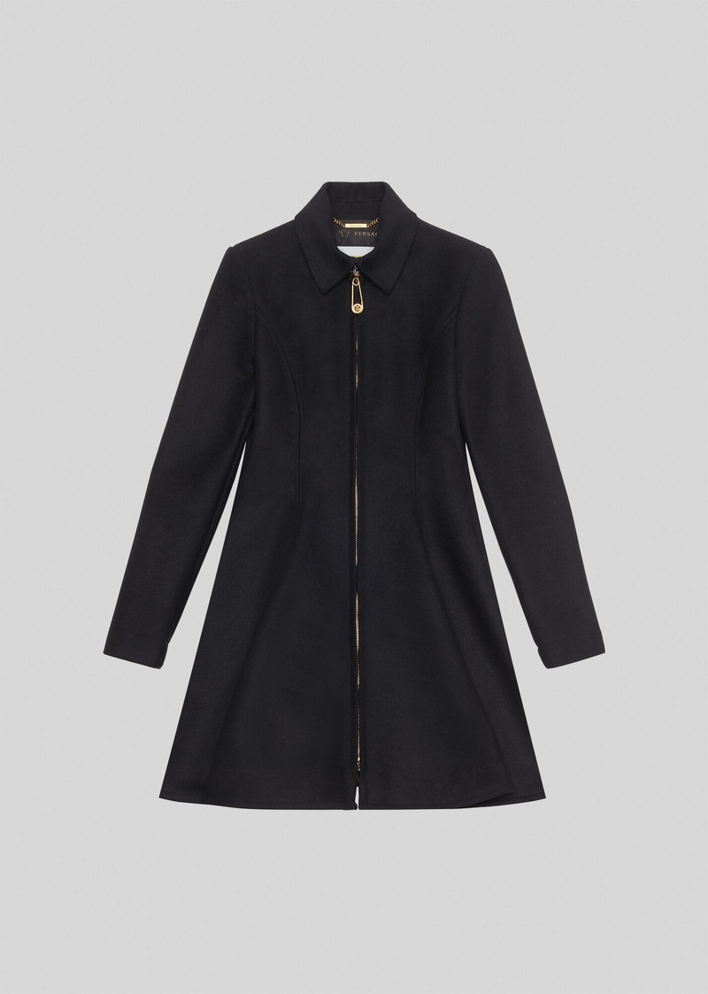 Zip Accent Wool Flared Coat 1