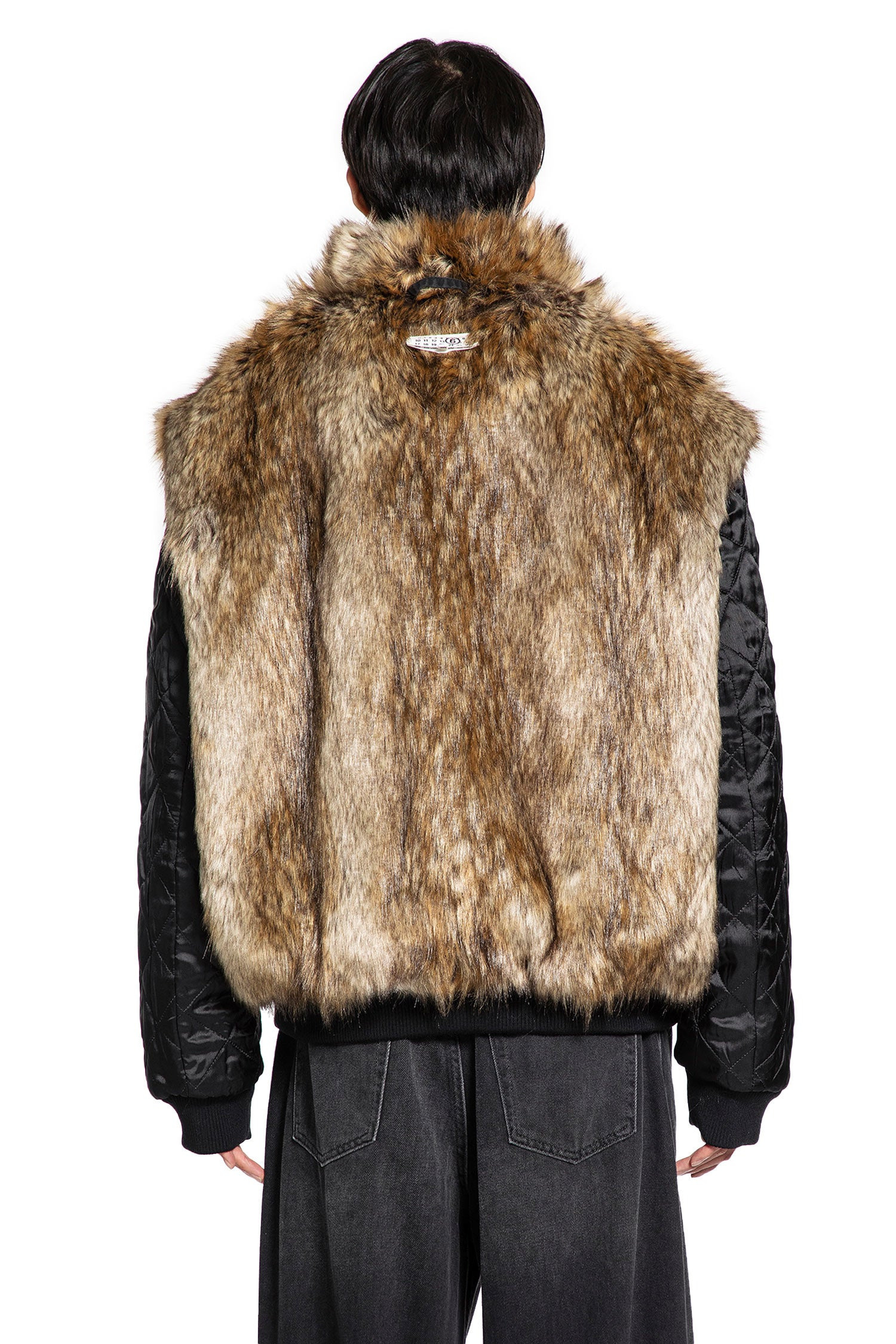 Cotton Bomber With Faux Fur Collar - 5