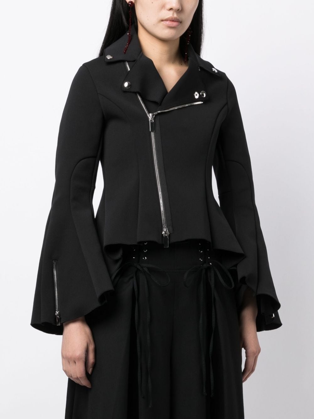 peplum-hem zip-up jacket - 3
