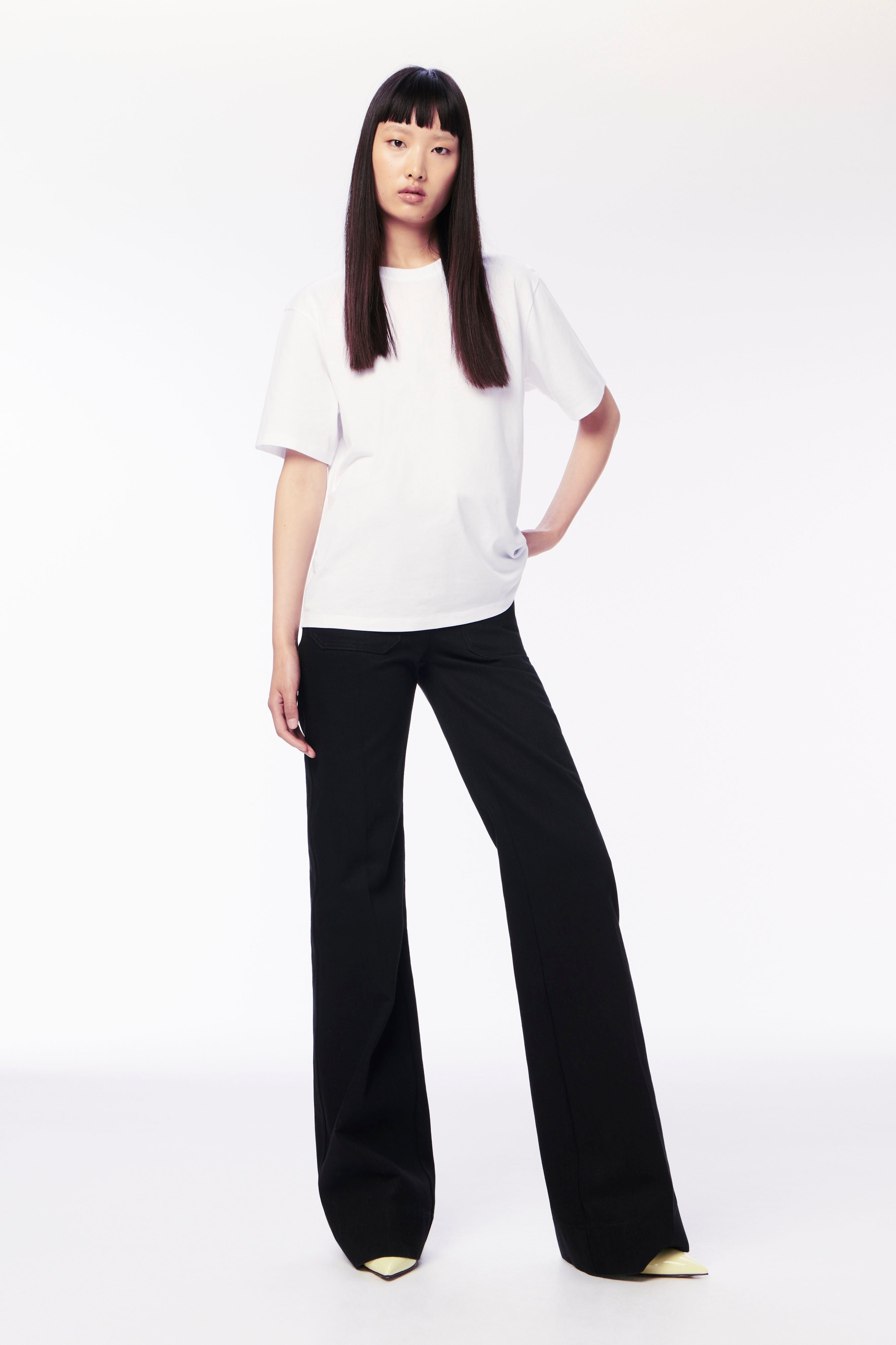 Alina High Waisted Patch Pocket Jean in Raw Black - 2
