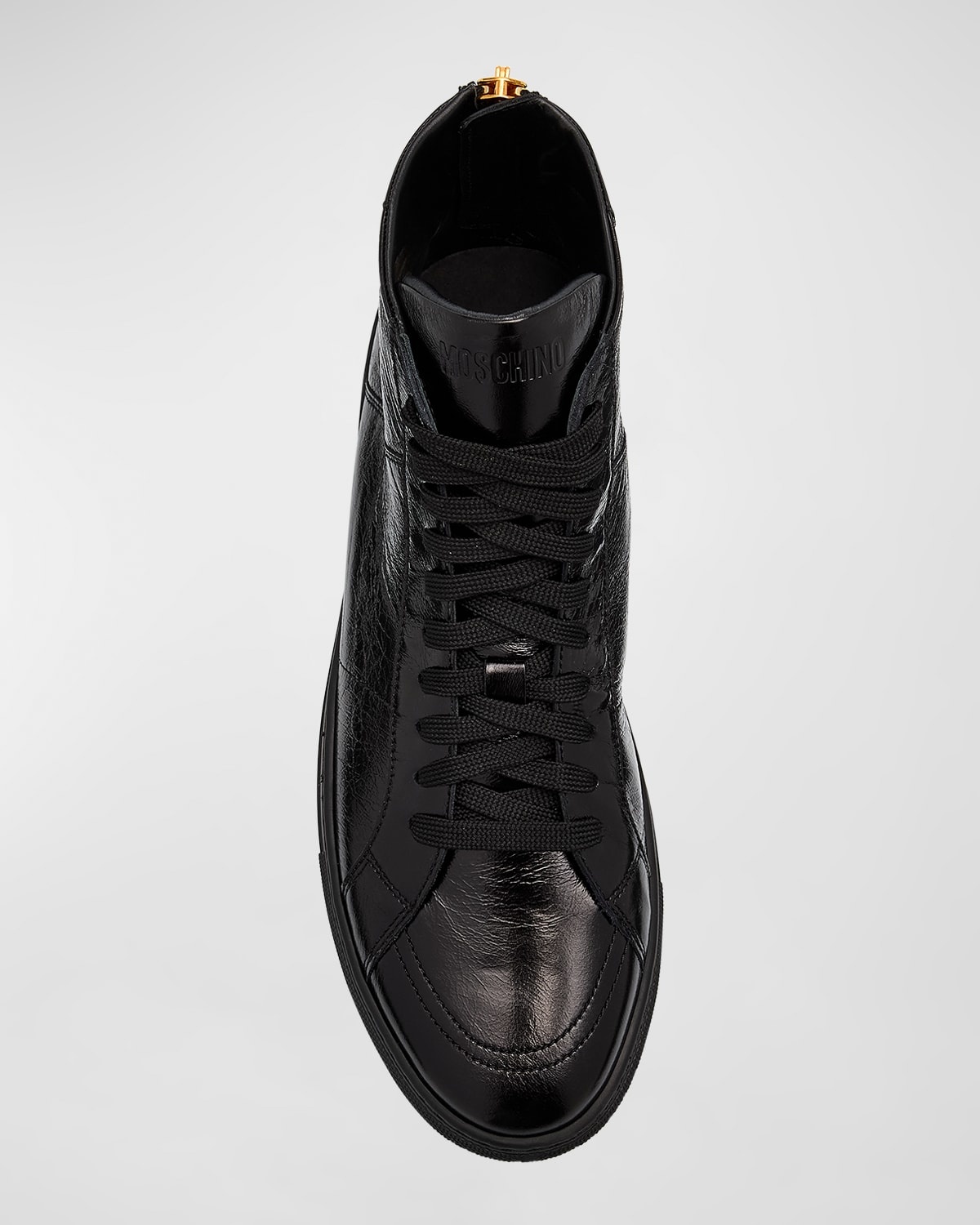 Moschino Men's Leather Zip High-Top Sneakers | neimanmarcus