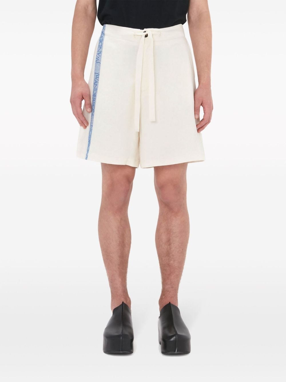 intarsia-logo wide-leg shorts - 3