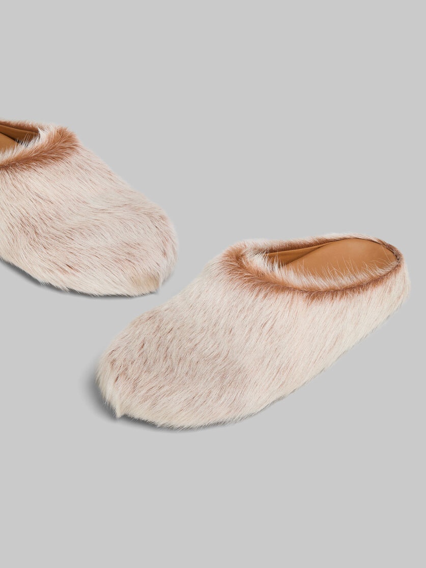 BEIGE LONG HAIR CALFSKIN FUSSBETT SABOT - 5