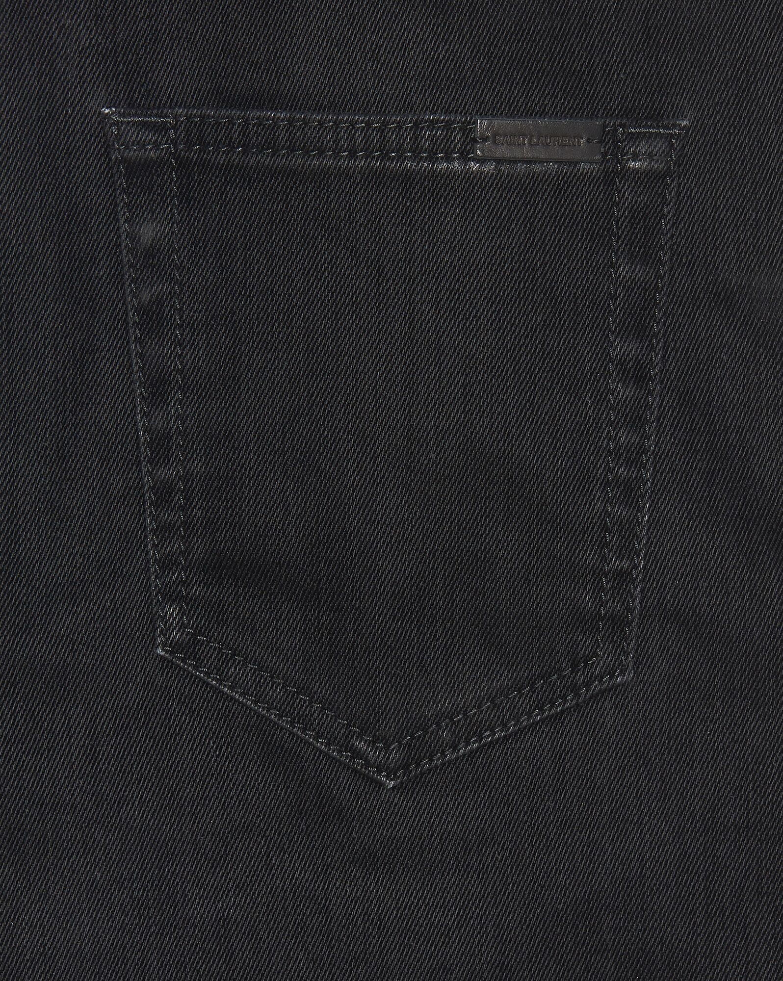 skinny jeans in lightly coated black stretch denim - 4