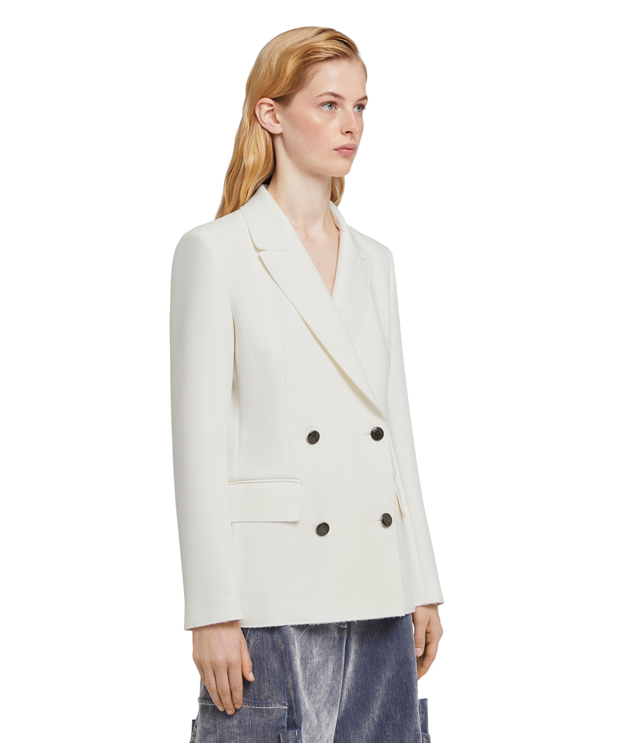 Double-breasted  jacket with  "Double Crepe Cady" workmanship - 4