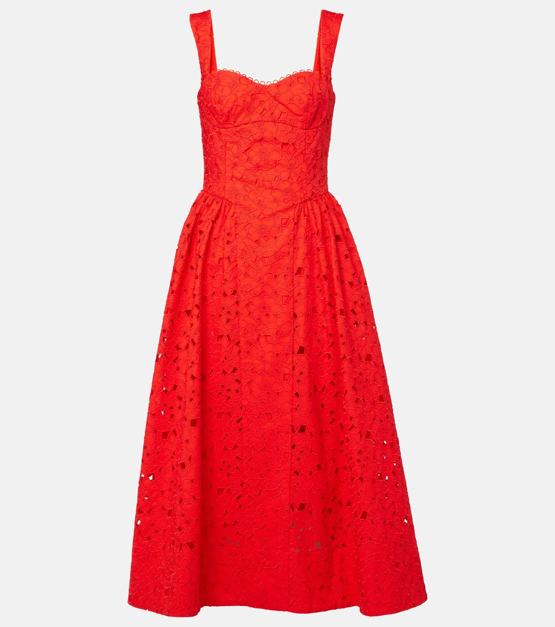 Blaire cotton guipure lace midi dress - 1