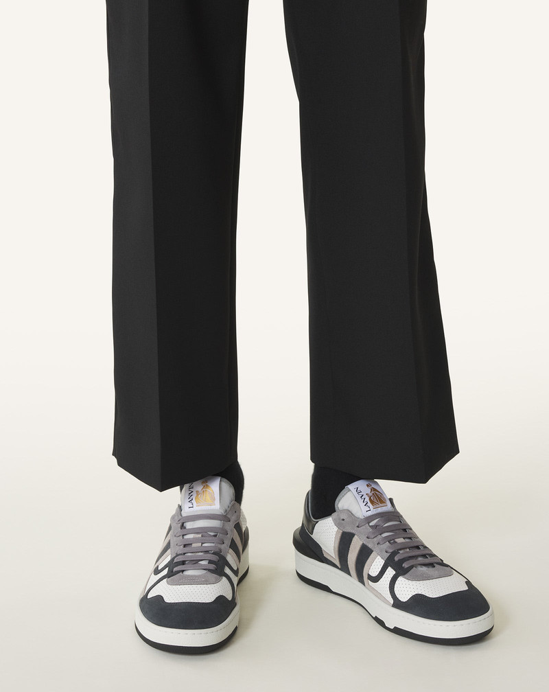 BLACK CLAY SNEAKERS IN PERFORATED LEATHER AND SUEDE 7