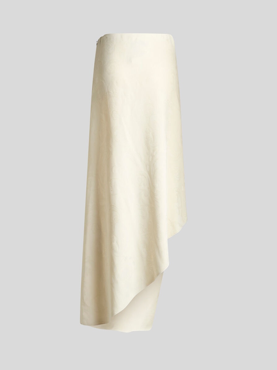 ASYMMETRIC PAISLEY JACQUARD SKIRT - 2
