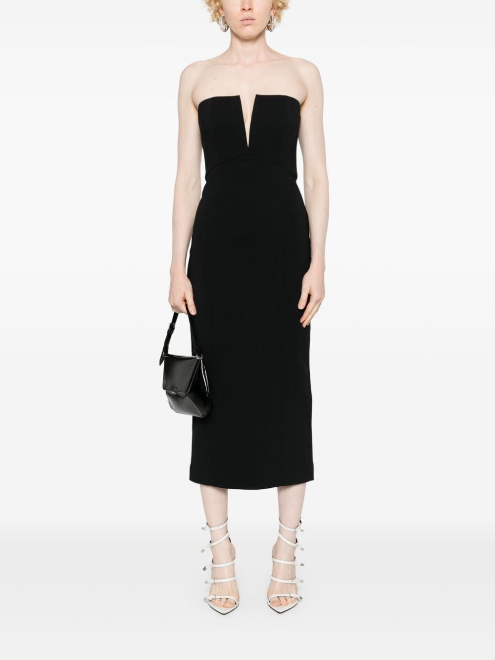 strapless midi dress - 2