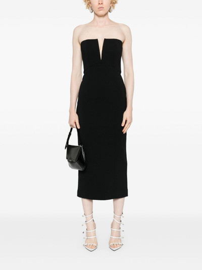 ROLAND MOURET strapless midi dress outlook