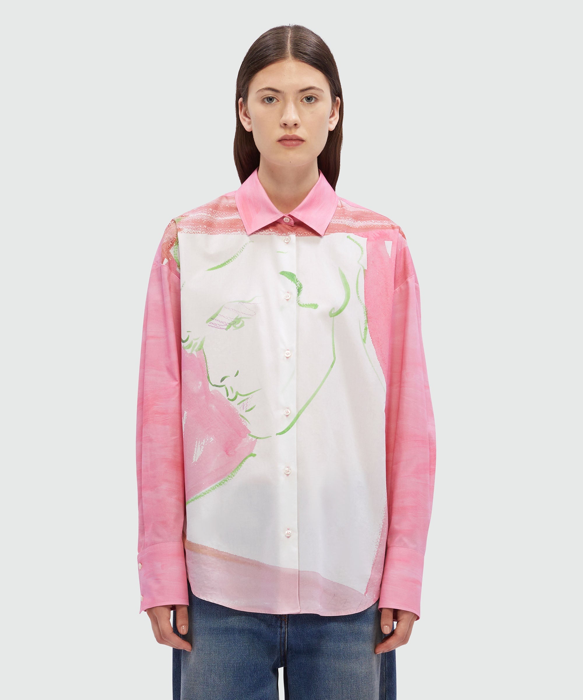 Luke Edward Hall x MSGM print cotton shirt - 2