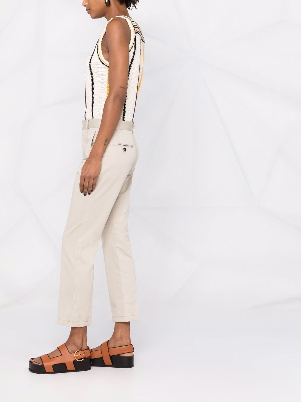 cropped straight-leg trousers - 6